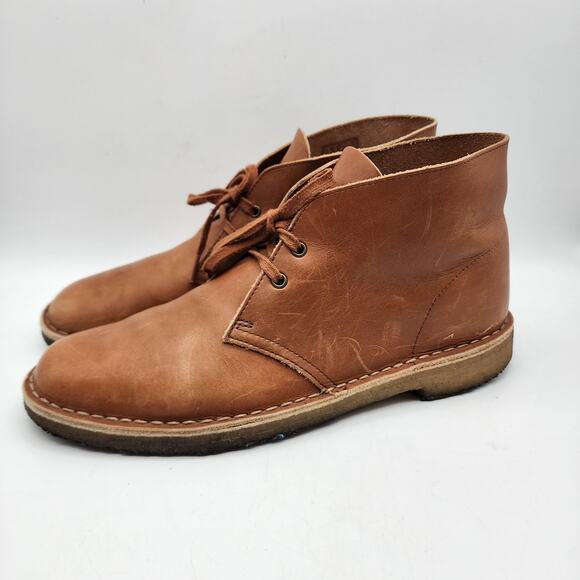 Clarks Mens Leather Chukka Desert Boots Size 11M Cognac Lace Up Ankle 11826 main image 10